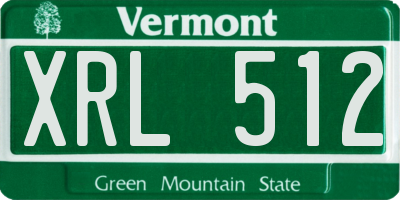VT license plate XRL512