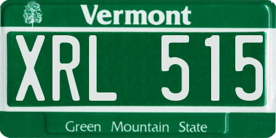 VT license plate XRL515