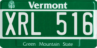VT license plate XRL516