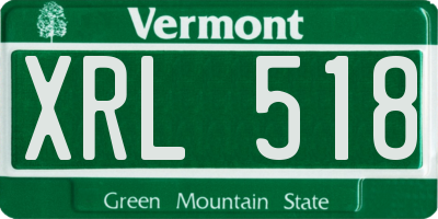 VT license plate XRL518