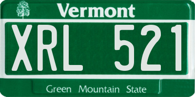 VT license plate XRL521