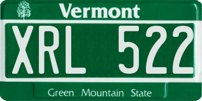VT license plate XRL522