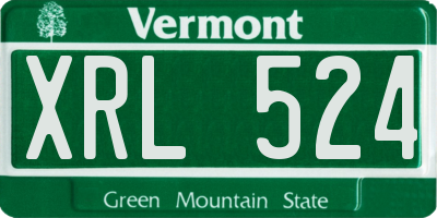 VT license plate XRL524