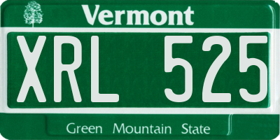 VT license plate XRL525
