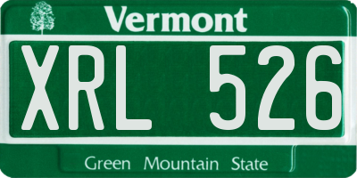 VT license plate XRL526