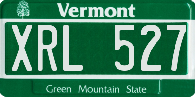 VT license plate XRL527