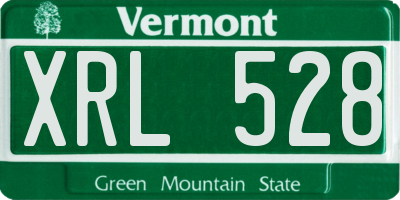 VT license plate XRL528