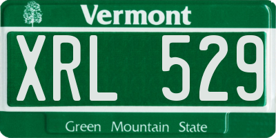 VT license plate XRL529