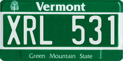 VT license plate XRL531