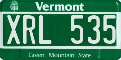 VT license plate XRL535