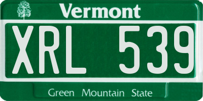 VT license plate XRL539