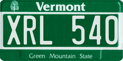 VT license plate XRL540
