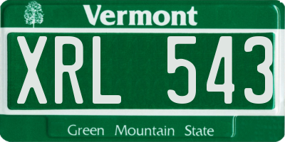 VT license plate XRL543