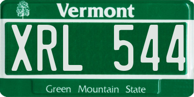 VT license plate XRL544