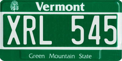 VT license plate XRL545