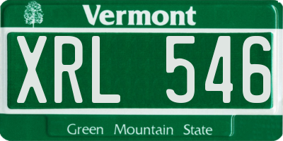 VT license plate XRL546
