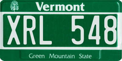 VT license plate XRL548