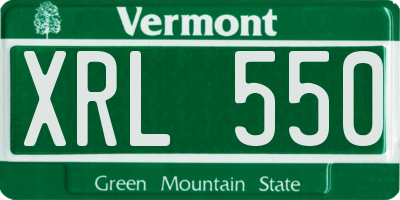 VT license plate XRL550