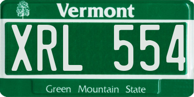 VT license plate XRL554