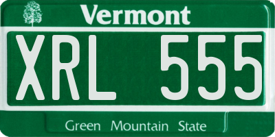 VT license plate XRL555