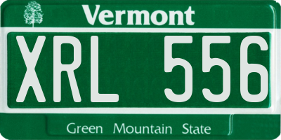 VT license plate XRL556