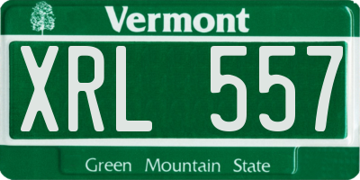 VT license plate XRL557