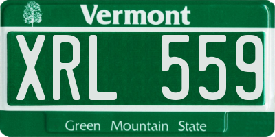 VT license plate XRL559