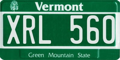VT license plate XRL560