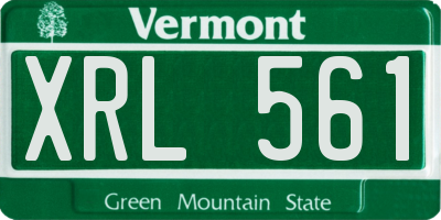 VT license plate XRL561