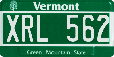 VT license plate XRL562