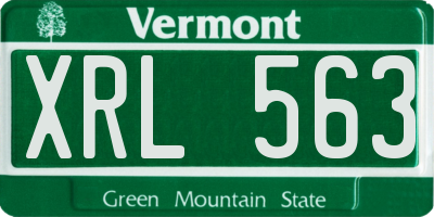 VT license plate XRL563