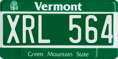 VT license plate XRL564