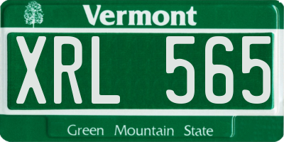 VT license plate XRL565