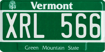 VT license plate XRL566