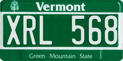 VT license plate XRL568