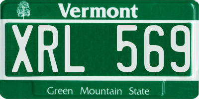 VT license plate XRL569