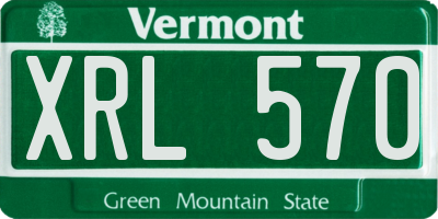 VT license plate XRL570