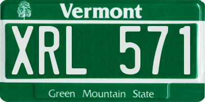 VT license plate XRL571