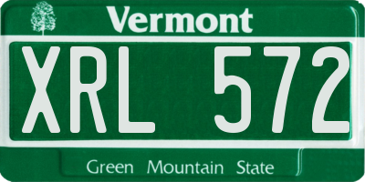 VT license plate XRL572