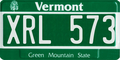 VT license plate XRL573