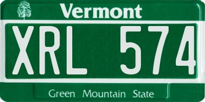 VT license plate XRL574
