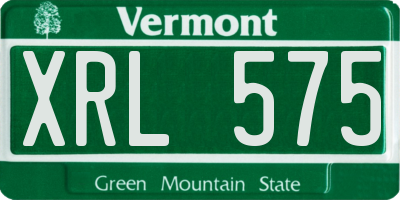 VT license plate XRL575