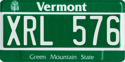 VT license plate XRL576