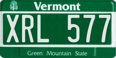 VT license plate XRL577