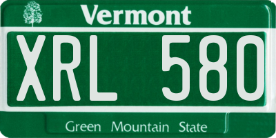VT license plate XRL580