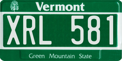 VT license plate XRL581