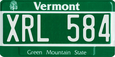 VT license plate XRL584