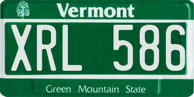 VT license plate XRL586