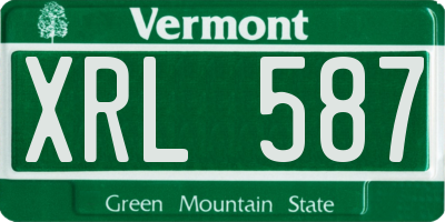 VT license plate XRL587