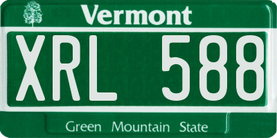 VT license plate XRL588
